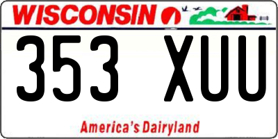 WI license plate 353XUU