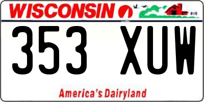 WI license plate 353XUW