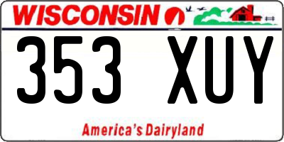 WI license plate 353XUY