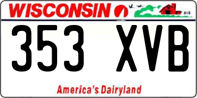 WI license plate 353XVB