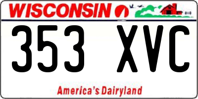 WI license plate 353XVC