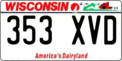 WI license plate 353XVD