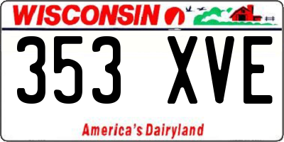 WI license plate 353XVE