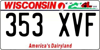 WI license plate 353XVF