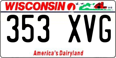 WI license plate 353XVG