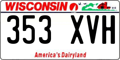 WI license plate 353XVH