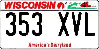 WI license plate 353XVL