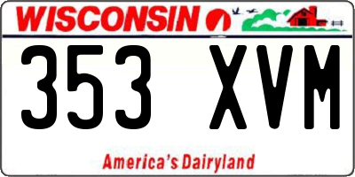 WI license plate 353XVM
