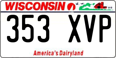 WI license plate 353XVP