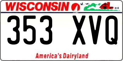 WI license plate 353XVQ
