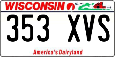 WI license plate 353XVS