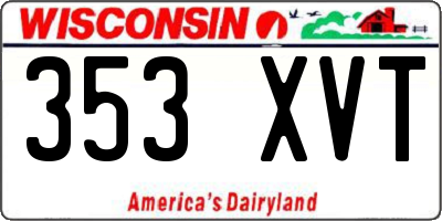 WI license plate 353XVT