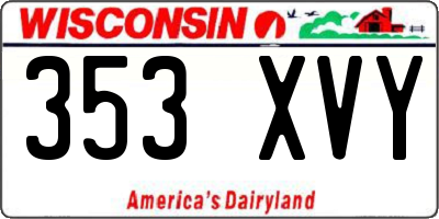 WI license plate 353XVY