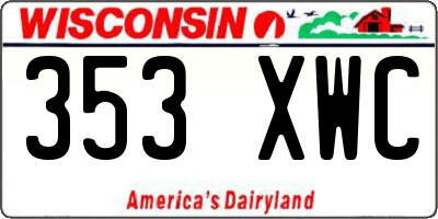 WI license plate 353XWC