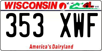 WI license plate 353XWF