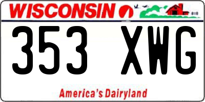 WI license plate 353XWG