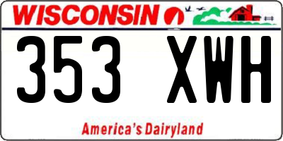 WI license plate 353XWH