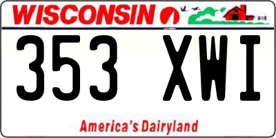 WI license plate 353XWI