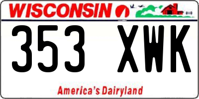WI license plate 353XWK