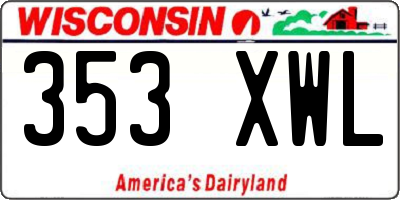 WI license plate 353XWL