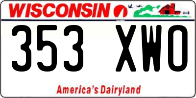 WI license plate 353XWO