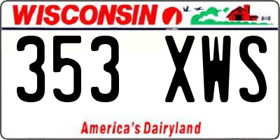 WI license plate 353XWS