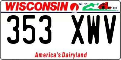 WI license plate 353XWV