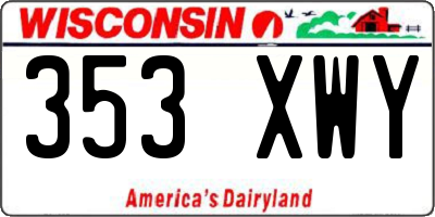 WI license plate 353XWY