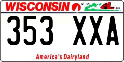 WI license plate 353XXA