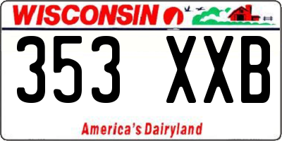 WI license plate 353XXB
