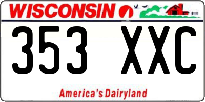 WI license plate 353XXC