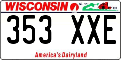 WI license plate 353XXE