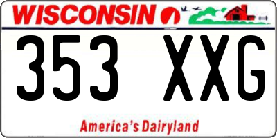 WI license plate 353XXG