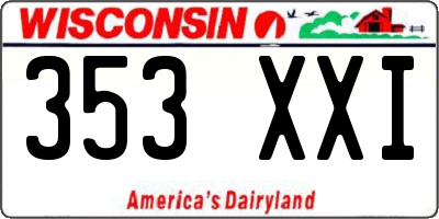 WI license plate 353XXI