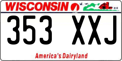 WI license plate 353XXJ