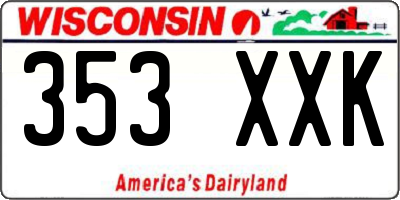 WI license plate 353XXK