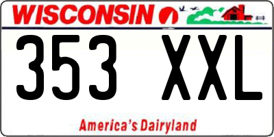 WI license plate 353XXL