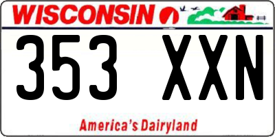 WI license plate 353XXN