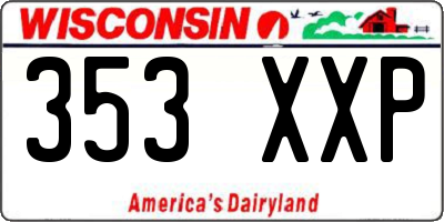 WI license plate 353XXP