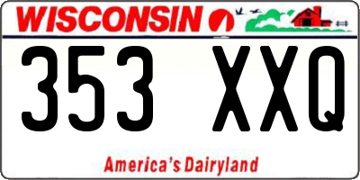 WI license plate 353XXQ