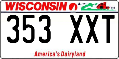 WI license plate 353XXT