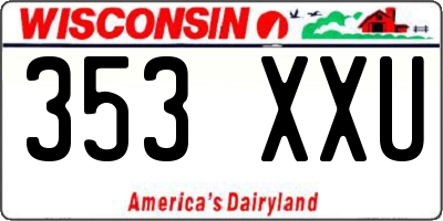 WI license plate 353XXU