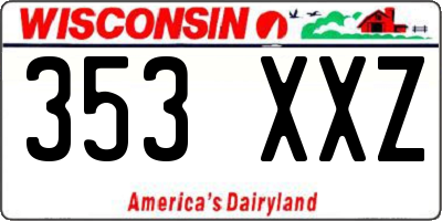 WI license plate 353XXZ