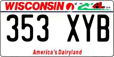 WI license plate 353XYB
