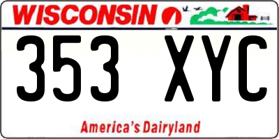 WI license plate 353XYC