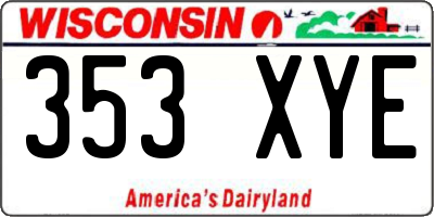 WI license plate 353XYE