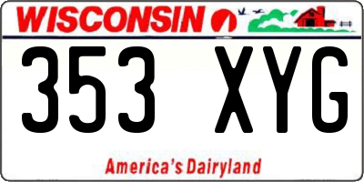 WI license plate 353XYG