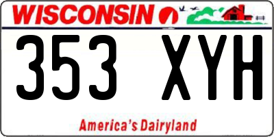 WI license plate 353XYH