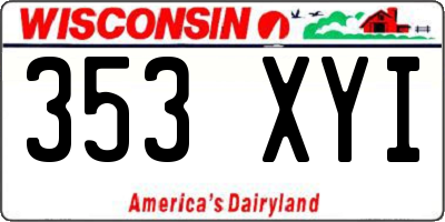 WI license plate 353XYI
