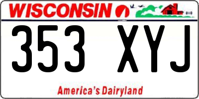 WI license plate 353XYJ